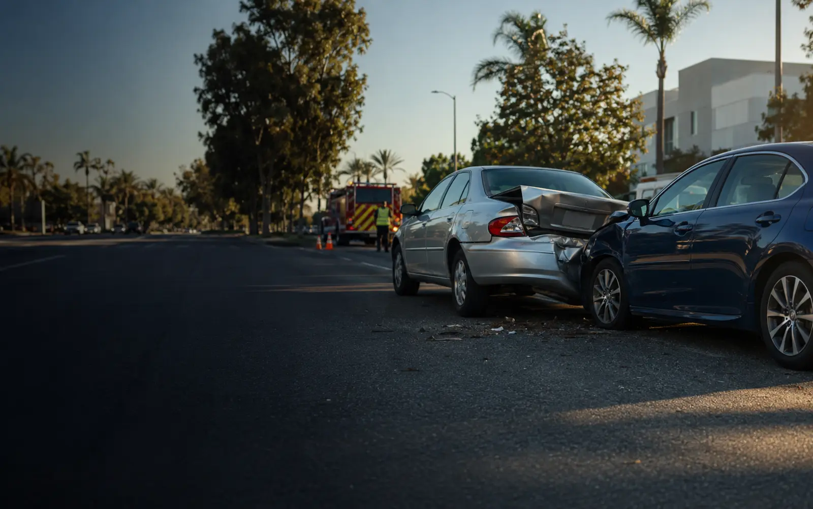 Passenger vehicles involved in a roadway collision